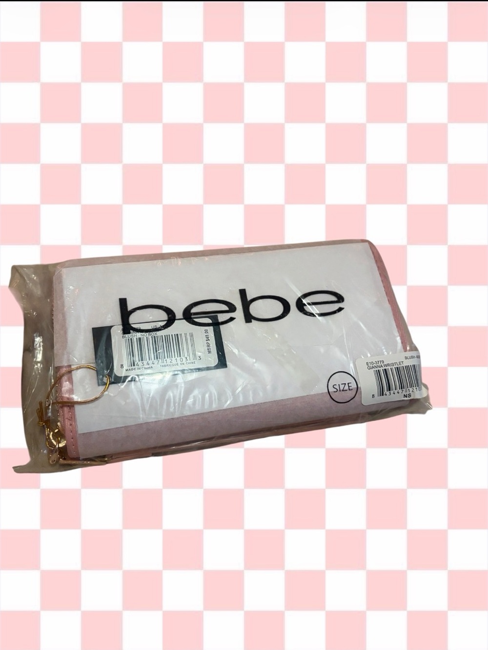 bebe Gianna Wristlet Wallet- Blush NWT